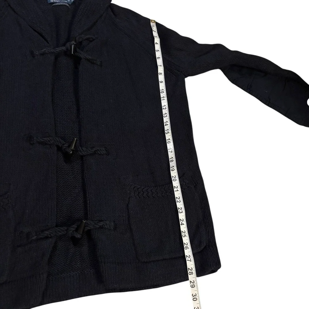 Polo Ralph Lauren Navy Blue Linen Cotton‎ Toggle Shawl Fisherman Cardigan XL